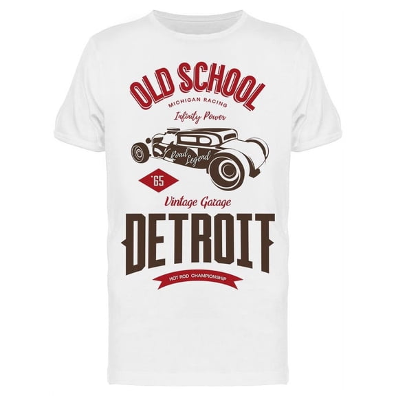 Red Vehicle  Detroit T-Shirt Men -Image by Shutterstock, Male Medium