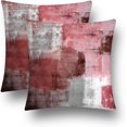 thumbnail image 1 of Red Velvet Abstract Pillow Covers Set of 2 20x20 Inch Modern Accent Pink Gray Throw Pillow Cover Soft Elegant Decorative Cushion for Bed Living Room Outdoor Sofa Add Luxurious Touch to Your Spac, 1 of 1