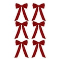 thumbnail image 1 of Red Velvet Bows for Christmas Tree - 6Pcs Vintage Ribbon Bows for Tree Decorations, 9 x 13 Inch Small Bows for Garland, Wreath, Fireplace, Door, Gift Wrapping, Holiday Decor, 1 of 6