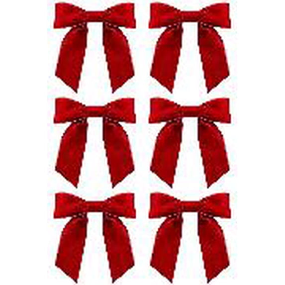 Red Velvet Bows for Christmas Tree Decorations,Large Gifts Christmas Bows for Wreath Velvet Ribbon Garland,Velvet Bows for Halloween Christmas Tree Decorations,4.92 × 4.33 in,6 PCS