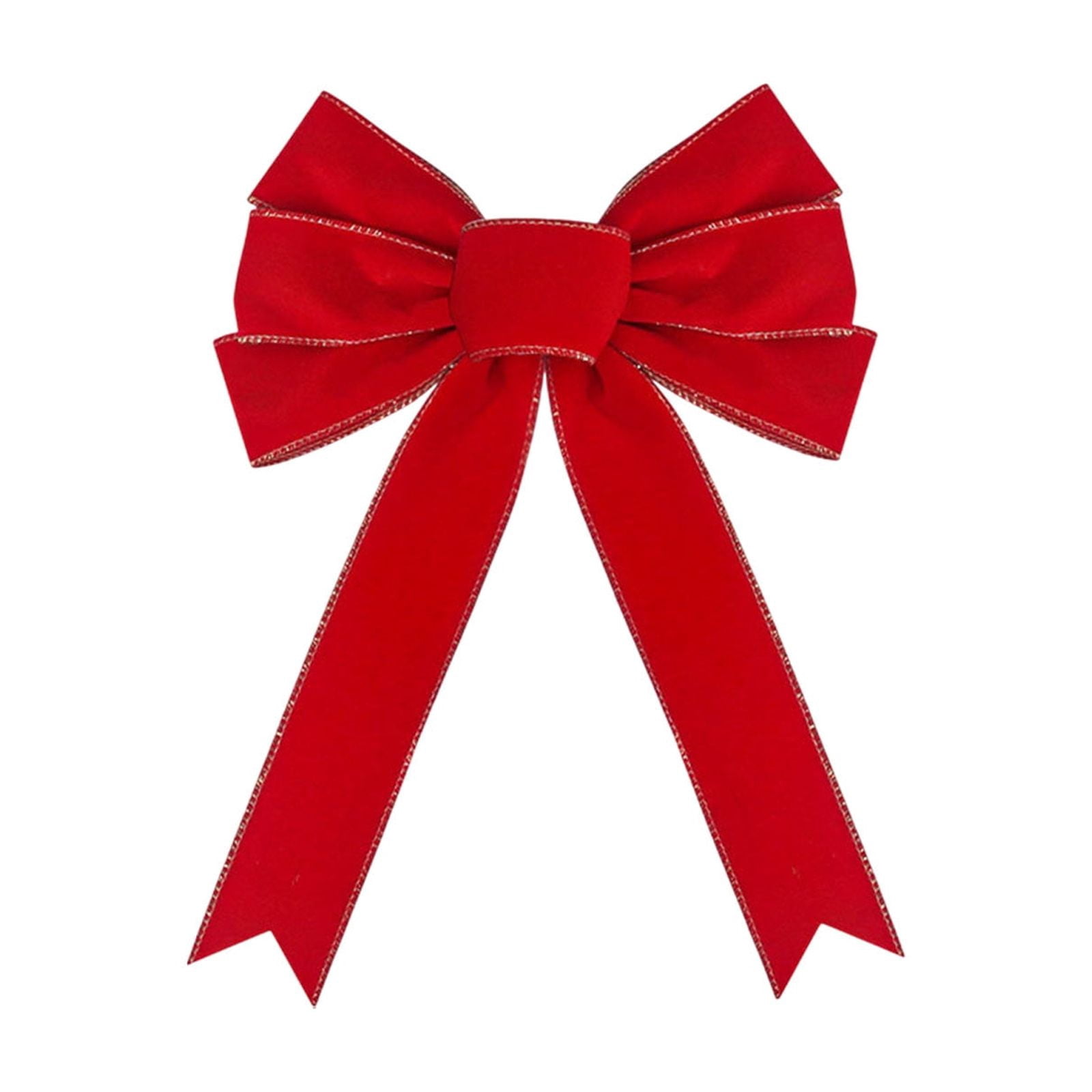 Flocking Ribbon Bows Red Velvet Christmas Bow – Large Flocking Ribbon Hanging Ornament with ...