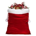 thumbnail image 1 of Red Velvet Christmas Gift Bag with Drawstring, Santa Claus Design Holiday Packaging for Present Wrapping, Festive Party Favor Bags for Family Gatherings(Red，L), 1 of 3