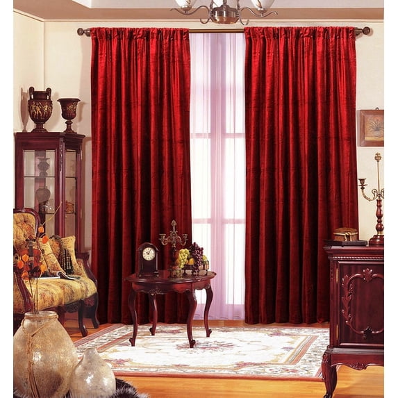 Red Velvet Drape 55"X 84" Each Panel