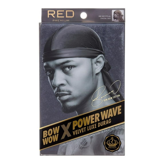 RED by KISS Bow Wow Power Wave Velvet Luxe Durag (Charcoal Grey)