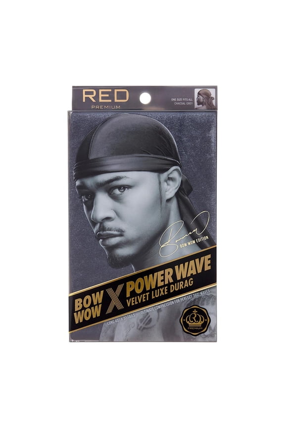 RED by KISS Bow Wow Power Wave Velvet Luxe Durag (Charcoal Grey)