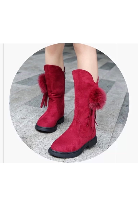 Red Velvet Boots, Velvet Girls Boots