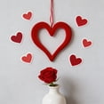thumbnail image 1 of Red Velvet Heart Wreath,Valentine Decor,Flocked Heart Wreath Red Celebrate, Romantic Home Welcome Garland Decorations, 1 of 6