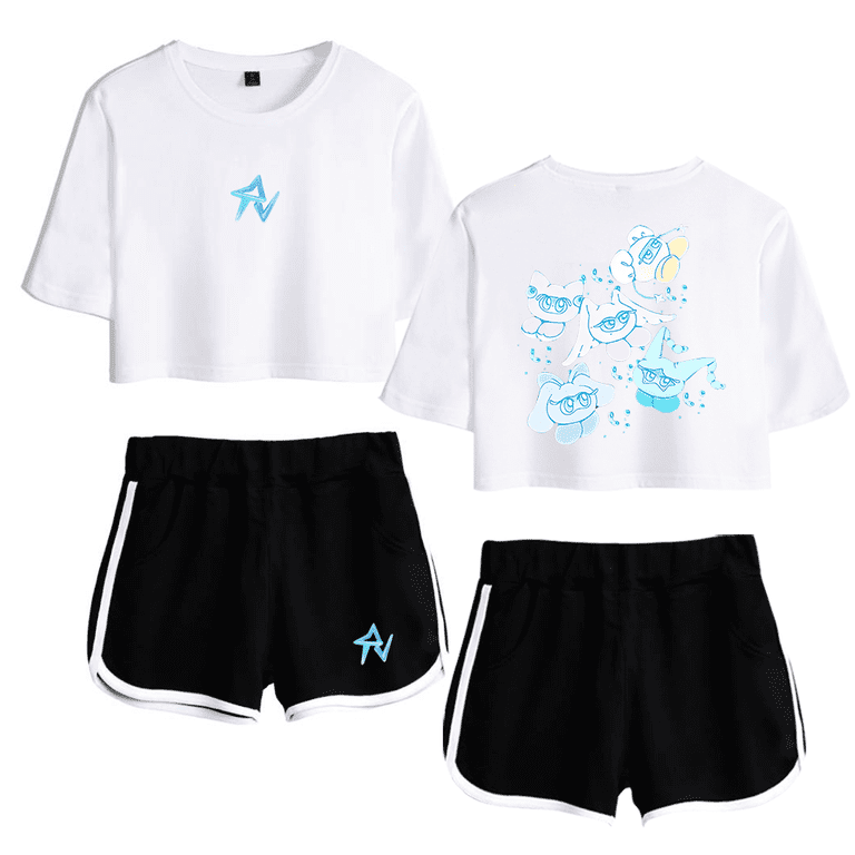 Red Velvet Merch Cosmic Crop Top T-shirt With Shorts T Shirt Women