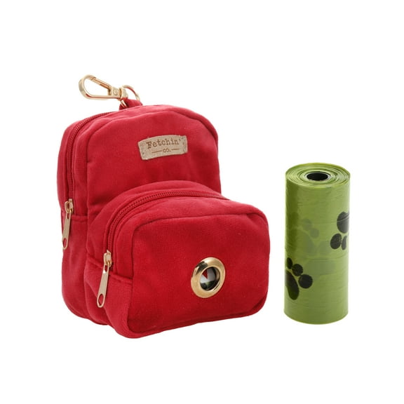 Red Velvet Mini Backpack Pet Waste Bag Treat Holder