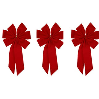 Christmas Velvet Domestic Outdoor Ribbon, 1-3/8-Inch, 25-Yard - Medium Red