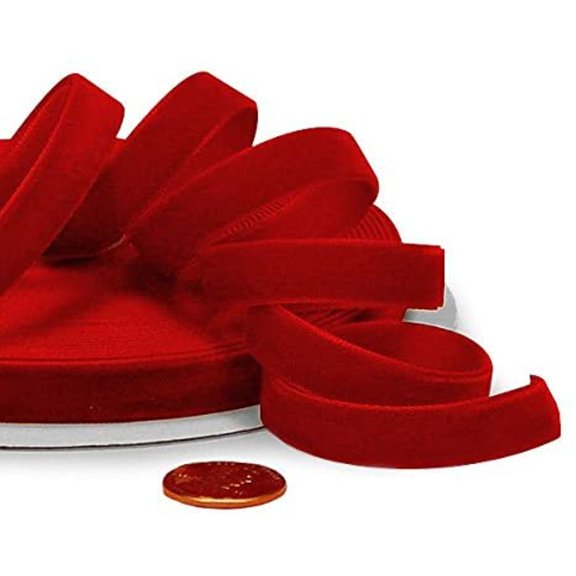 Red Velvet Ribbon - 5/8" Wide X 25 Yards (Single Faced) (4841130)