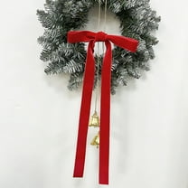 Red Velvet Ribbon Bows for Christmas Tree – 6"x15" Christmas Bows Ornaments, Classic Velvet Ribbon Decorations for Xmas Tree, Wreath, Front Door, Party & Holiday Home Decor