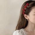 thumbnail image 1 of Red Velvet Rose Small Hair Clips Women Girls Sweet Cute Flower Hairpins Girls Elegant Hair Clip Barrettes Wedding Accessories, 1 of 6