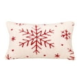 thumbnail image 1 of Red Velvet Snowflake Christmas Pillow Living Room Sofa Bedroom Cushion Home Fabric Decoration Polyester Material Red Color Soft Comfort Festive, 1 of 7