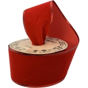 Red Velvet Wired Edge Ribbon - 2 1/2" x 10 Yards, 4th of July, America 250, Gift Wrap, Bows, Holiday Decor, Garland, Wrapping, Wreath, Mother's Day, Veterans Day, Valentine's Day, Labor Day, 1776