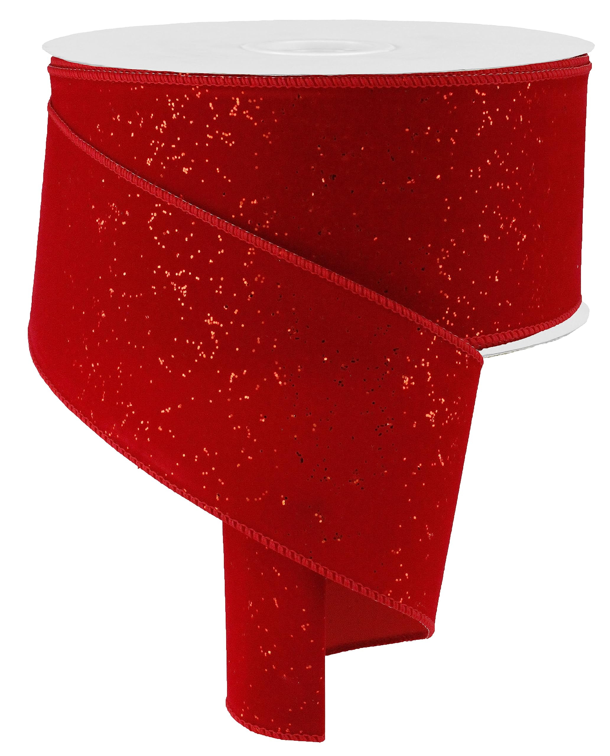 Red Velvet Wired Ribbon, 4 inches x 50 Yards, Christmas - Walmart.com