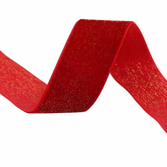 Red Velvet Wired Ribbon, Thick Soft Burgundy Fabric Ribbon Roll, Christmas Decorative Ribbon for Christmas Tree, Wreath, Gift Bow Making, Wedding and Holiday DIY Craft Decor