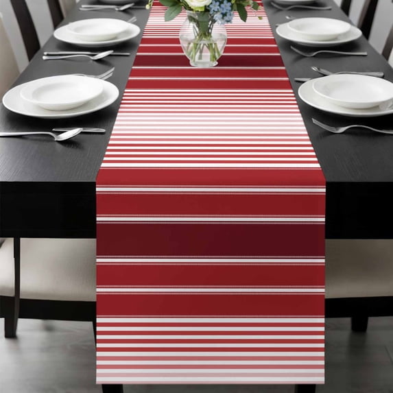 Red Vertical Striped Table Runner 70 Inches Long, Farmhouse Minimalist Abstract Lines Kitchen Coffee Dining Table Decoration for Home Party Birthday Wedding Home Decor 13x70 Inches
