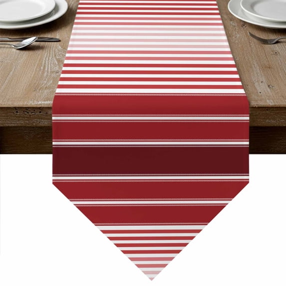 Red Vertical Striped Table Runner Linen Burlap Table Runner 90 Inches Long Farmhouse Minimalist Abstract Lines Dresser Scarves for Kitchen Island Coffee Dining Party Wedding Holiday Decor 13"x90"