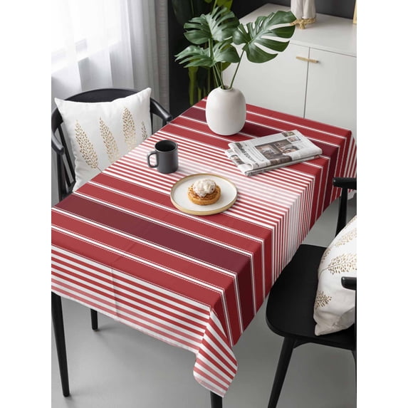Red Vertical Striped Tablecloth Rectangle Table Cloth 60x120, Waterproof Tablecloth Outdoor Table Cloth, Farmhouse Minimalist Abstract Lines Washable Table Cover for Kitchen Dinning Party