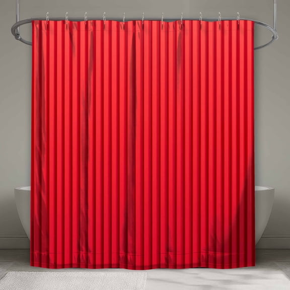 Red Vertical Stripes Shower Curtains