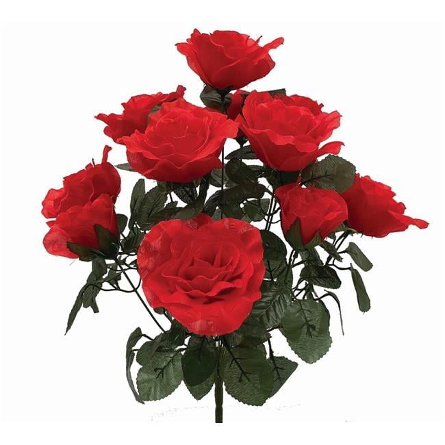 Red Victoria Roses Bush Artificial Flowers - Walmart.com