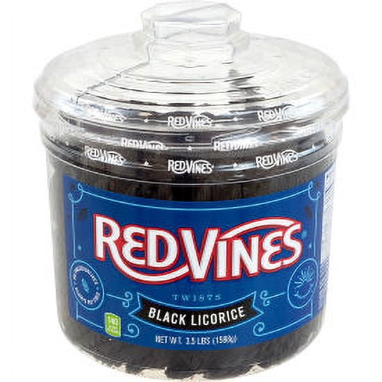 Red Vines Twists, Old Fashion Black Licorice, 3.5 Lb Tub (Pack of 16)