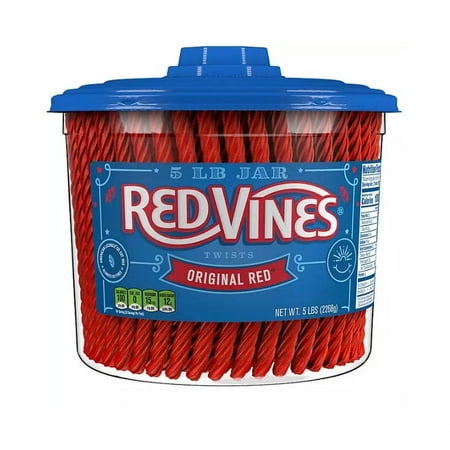Red Vines Twists Original Red Licorice Bulk Candy Jar (5 lbs.)
