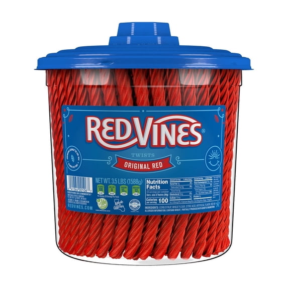 Red Vines Twists Original Red Licorice Candy - 3.5lbs (Pack of 3)