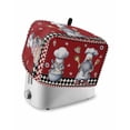 thumbnail image 1 of Red Vintage Gnomes Small Toaster Cover 2 Slice, Kitchen Appliance Covers, Black Checkered Retro Art Toaster Oven Cover with Loop, Bread Machine Cover Polyester Dust Cover Protection, 1 of 4