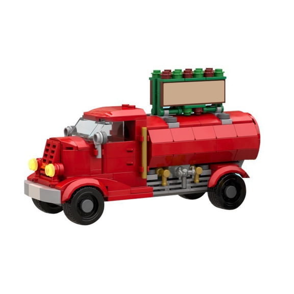 Red Vintage Holiday Truck MOC Building Bricks Model