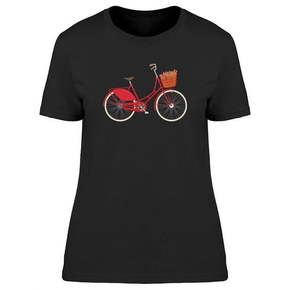 Red Vintage Ladies Bicycle  T-Shirt Women -Image by Shutterstock, Female 3X-Large
