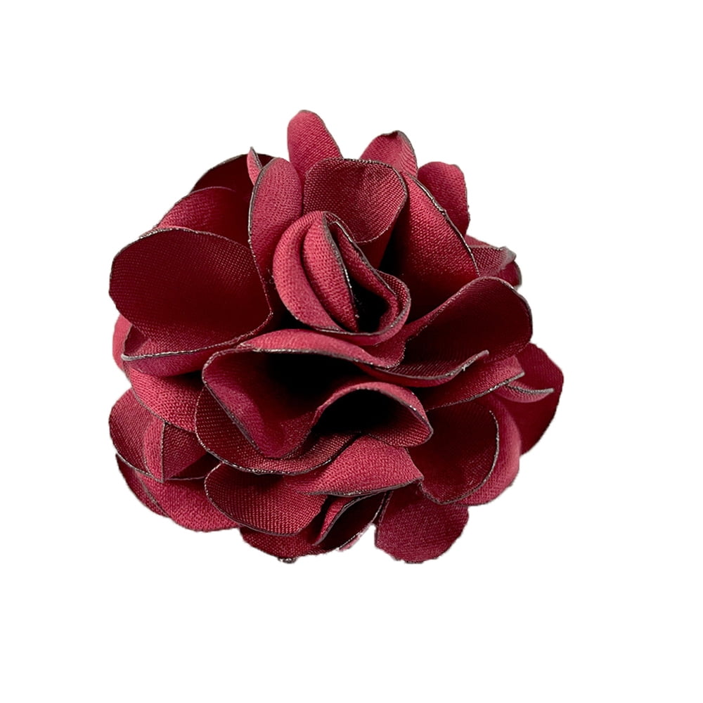 ブローチ・コサージュ Red Silk Flower Brooch Red-Vintage-Rose-Flower-Silk-