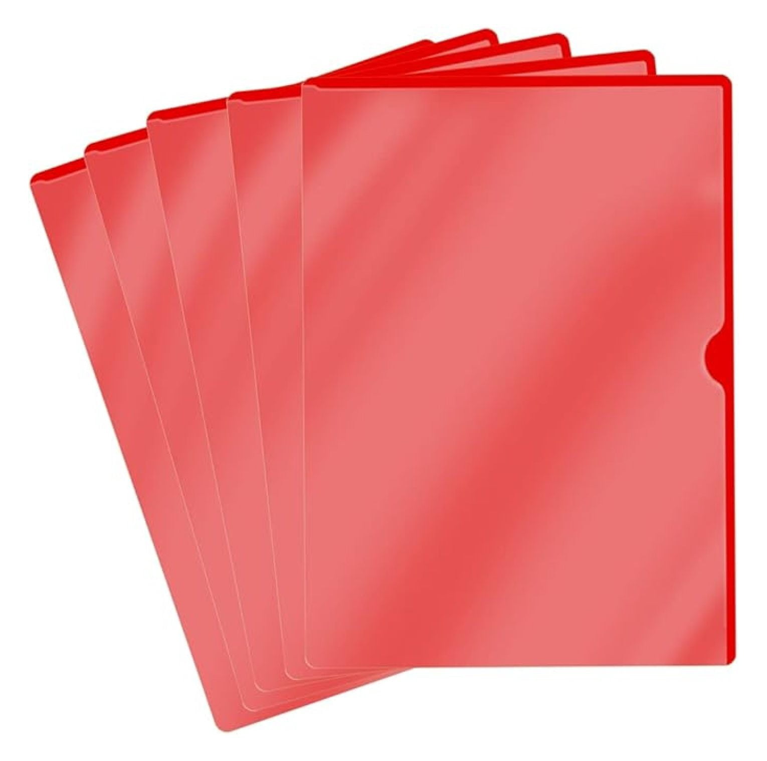Red Vinyl Folders - Heavy Duty Plastic Folders with Pockets - Letter Size L-Type Document Organizer for Office, Medical, Home - Pack of 50