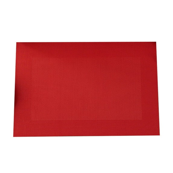 Red Vinyl Placemats, Heat Resistant Table Mats, Washable Plastic Table Placemats, Non-Slip Wipeable Dining Table Mats, Home and Restaurant Use