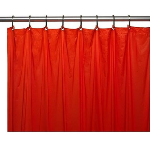 Red Vinyl Shower Curtain Liner with Weighted Magnetized Bottom and Metal Grommets,  70" x 72" - By Dependable Industries