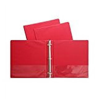 Red Vinyl Standard 3-Ring Binders, 1.5-Inch, for 8.5" x 11" Sheets, with Inside Pockets, 3-PACK