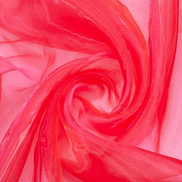 Red Voile Organza Fabric 5.47 Yards Long 59 Inch Wide Cerise Sheer Organza Bolt for Wedding Dress Veil Curtain Costume Crafts Home Party Decorations Shiny Photography Backdrop
