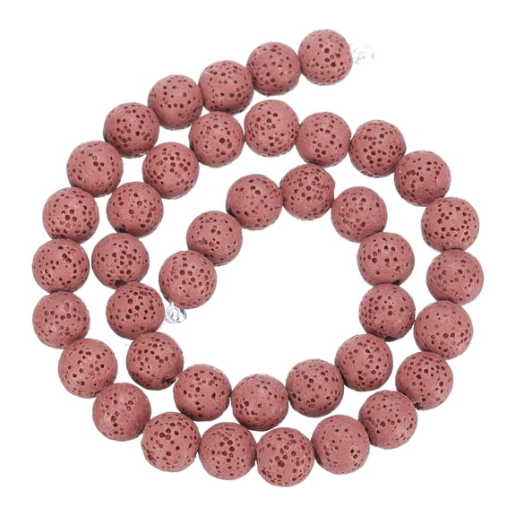 Red Volcanic Rock Beads 10mm Essential Oil Diffuser Stone, Loose Round Bead (1 Strand, 41pcs)