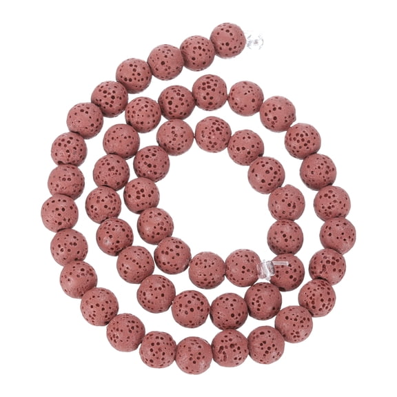 Red Volcanic Rock Beads 8mm Essential Oil Diffuser Stone, Loose Round Bead (1 Strand, 51pcs)