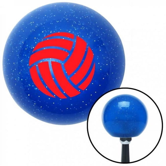 Red Volleyball Blue Metal Flake Shift Knob with M16 x 1.5 Insert Shifter Auto Brody