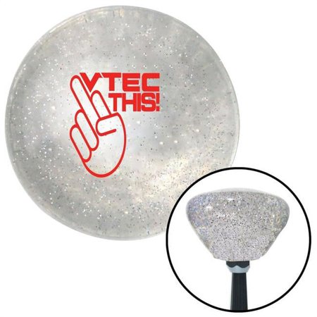 Red Vtec This Clear Retro Metal Flake Shift Knob with M16 x 1.5 Insert Shifter