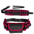 thumbnail image 1 of Red Waist Bag for Wallpaper Tools, Home Improvement Hardware & Electrician Repair - Multiple Tool Pockets, Adjustable Belt Strap, Sturdy Waist Pack - for Home Improvement DIYers, Electricians, Repair, 1 of 5
