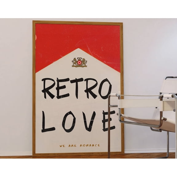 Red Wall Art, 70S Wall Art, Black Wall Art, Retro Love Poster, Psychedelic Poster, Vintage Poster, Preppy Wall Art, Retro Poster, Trippy Art Wall Art, Modern Wall Decor, 8x12 UNFRAMED