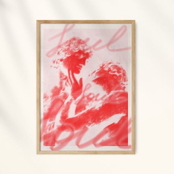 Red Wall Art, Spiritual Gift, Aura Print, Psychedelic Poster, Love Print, Vintage Soul Poster, Retro Room Decor, Red Love Poster, 70S Print Wall Art, Modern Wall Decor, 16x24 UNFRAMED