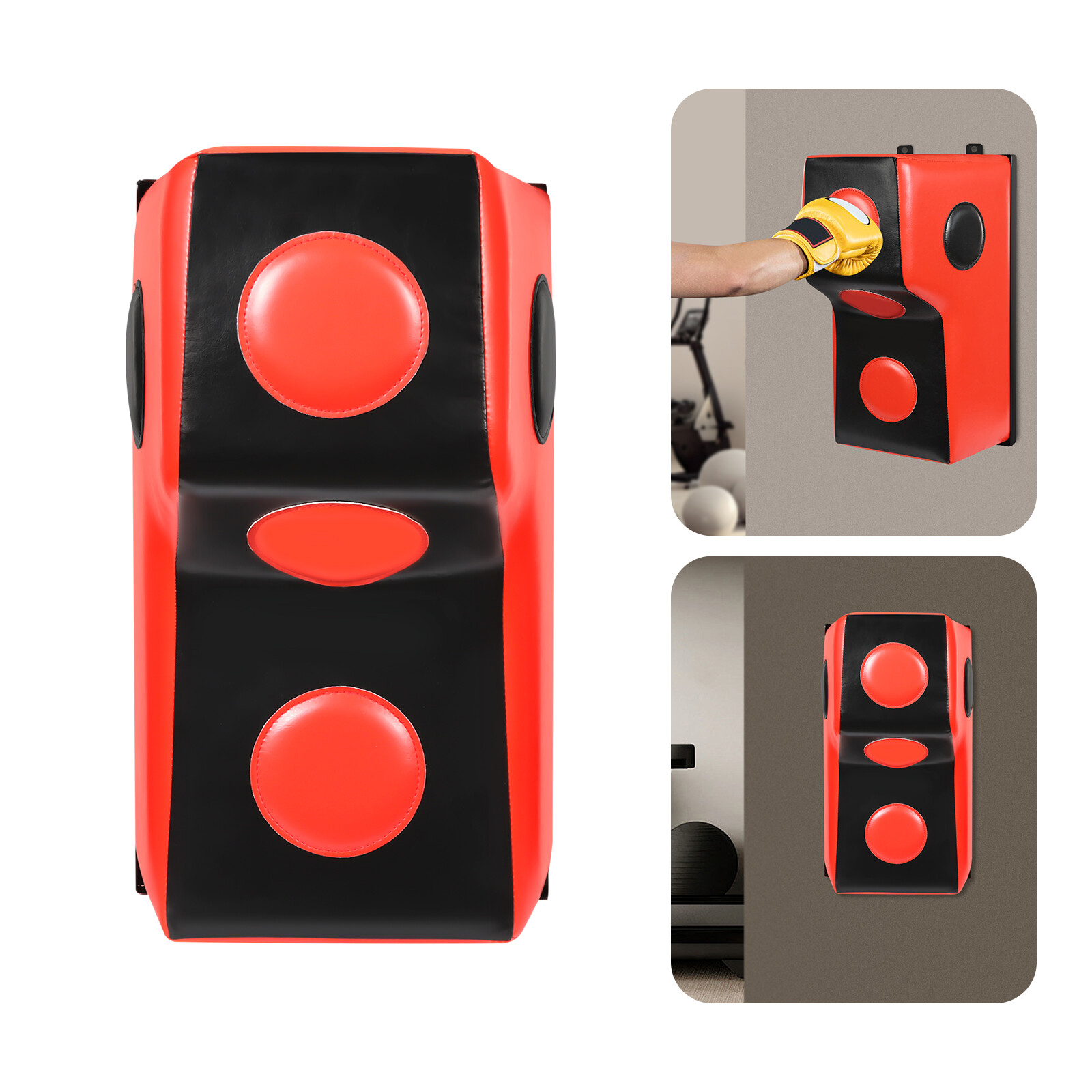 Red Wall Mount Punching Bag - Space-Saving Boxing Training Equipment for Hooks, Uppercuts, Straight Combinations - Uppercut Training Punching Target - 880lbs Bear Force