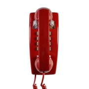 Red Wall Phone, Corded Wall-Mounted Landline Home Phones, Vintage Plastic Wall-Plated Trimline Phone for Home/Office/Hotel/Telephone Booth, Volume Adjustable Antique Analog Telephone