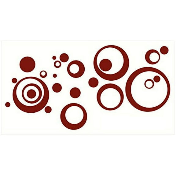 Red Wall Vinyl Sticker Decal Circles, Bubbles, Dots 25+ Pc