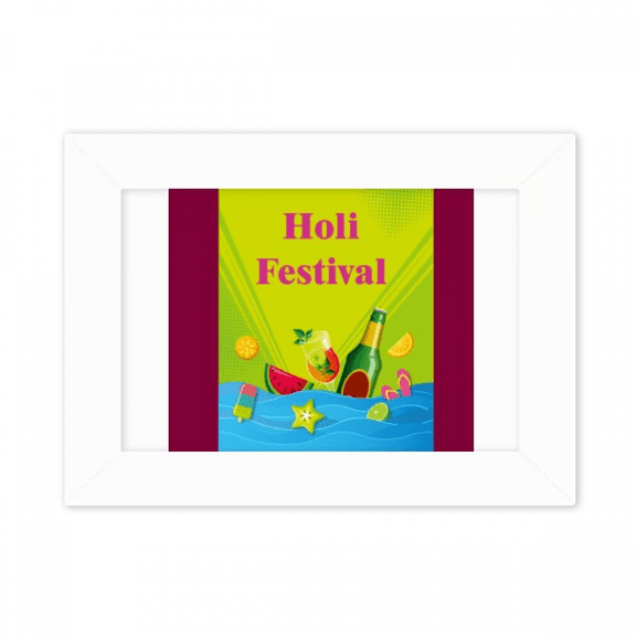 Red Warm Colors Splatter Color Holly Photo Mount Frame Picture Art Painting Desktop 5x7 inch