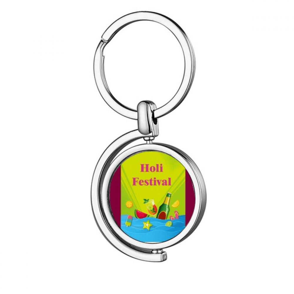 Red Warm Colors Splatter Color Holly Rotating Keychain Metal Keyring ...